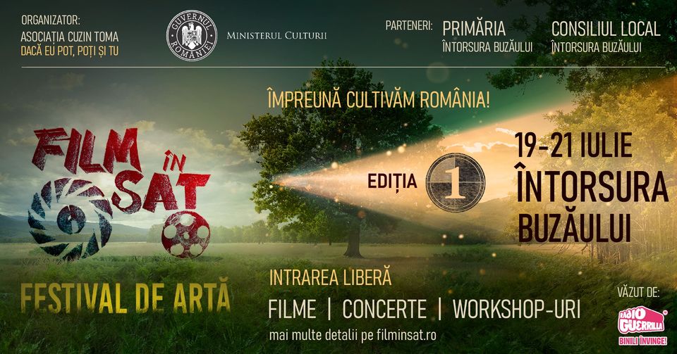 Prima ediție de la Întorsura Buzăului a Festivalului Film în Sat este între 19 – 21 iulie Film in sat