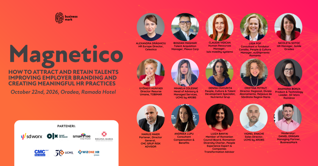 Un nou eveniment dedicat liderilor de HR din Oradea. Pe 22 octombrie, lideri din domeniu analizează cele mai eficiente strategii pentru consolidarea brandului de angajator Business Mark Event